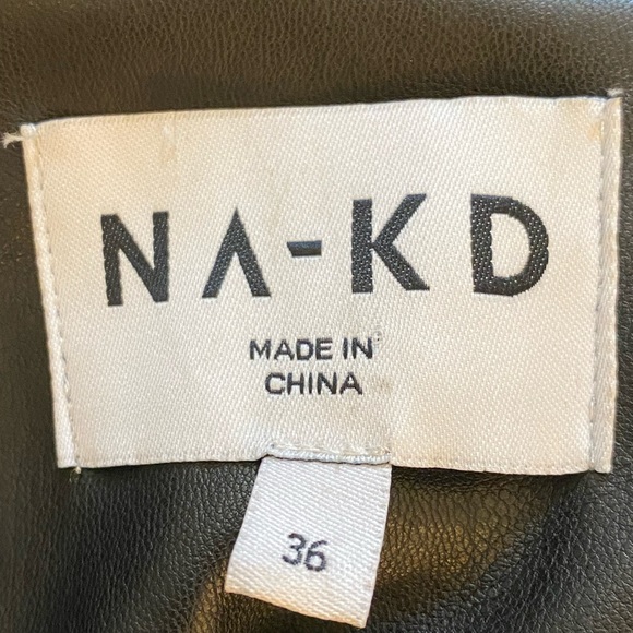 NA-KD Womens Black Faux Leather Coat with Zipper Closure w Faux Fur Lining / 36 - Picture 15 of 16